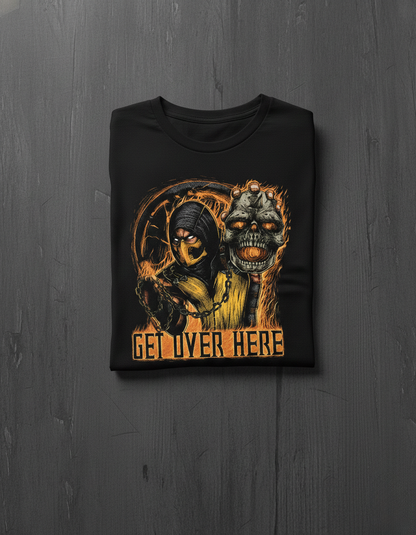 "Get Over Here" Distressed Illustration Tee