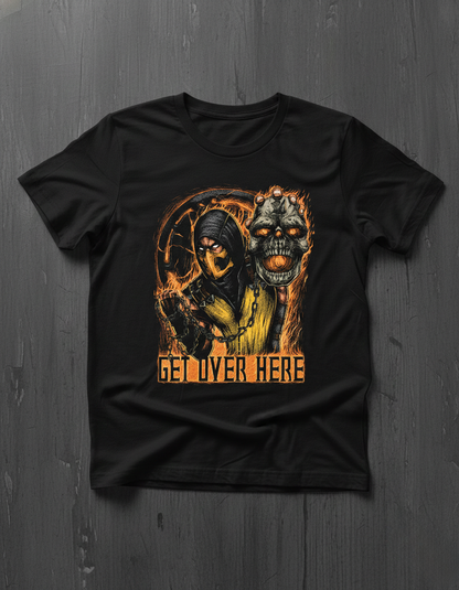 "Get Over Here" Distressed Illustration Tee