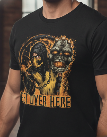 "Get Over Here" Distressed Illustration Tee